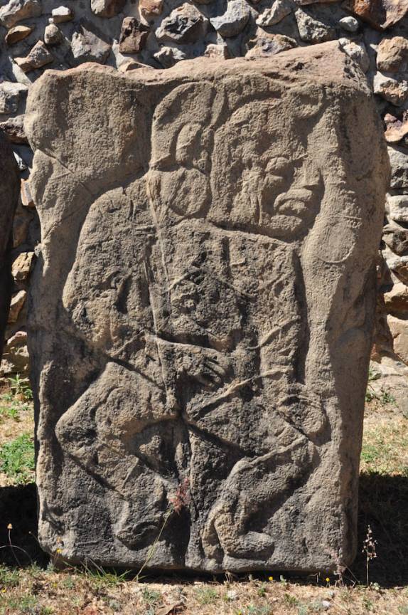 Os 'danzantes', os painéis mais famosos de Monte Albán, ao lado de Oaxaca, no México